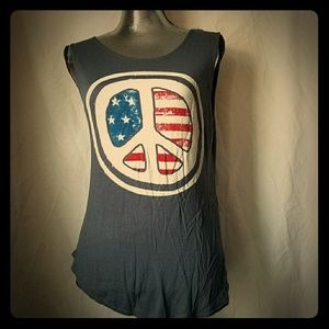 💥SALE 3 for $20💥 Sunset&Rose Peace Symbol Top